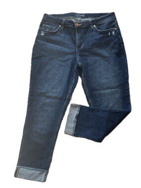 Riders by Lee Indigo Denim Jeans Distressed | Cuffed Hem | Size 12 M